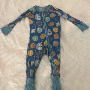 Little Sleepies Blue Milk and Cookies Kids One Piece PJ